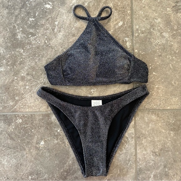 Wild Fable Silver Metallic Halter Bikini size XS | XXS - Picture 1 of 7